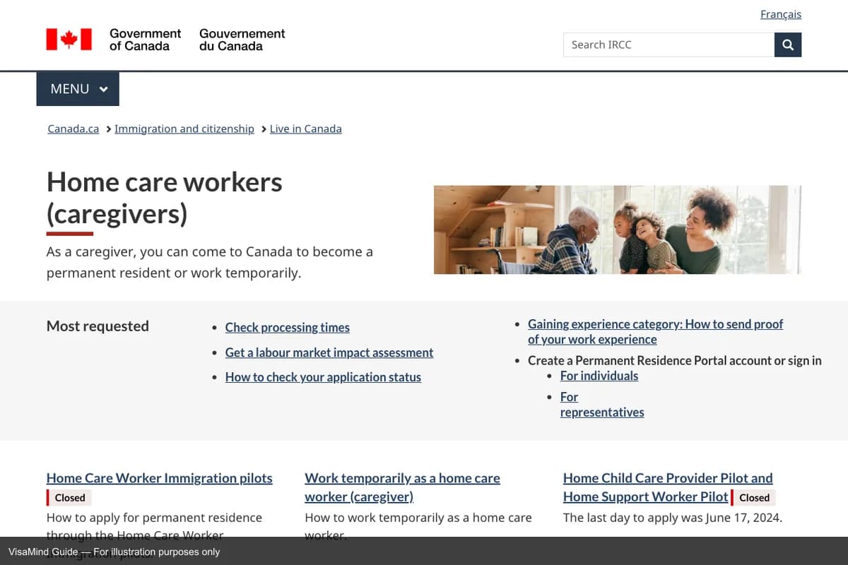 First page of IMM 0270 form