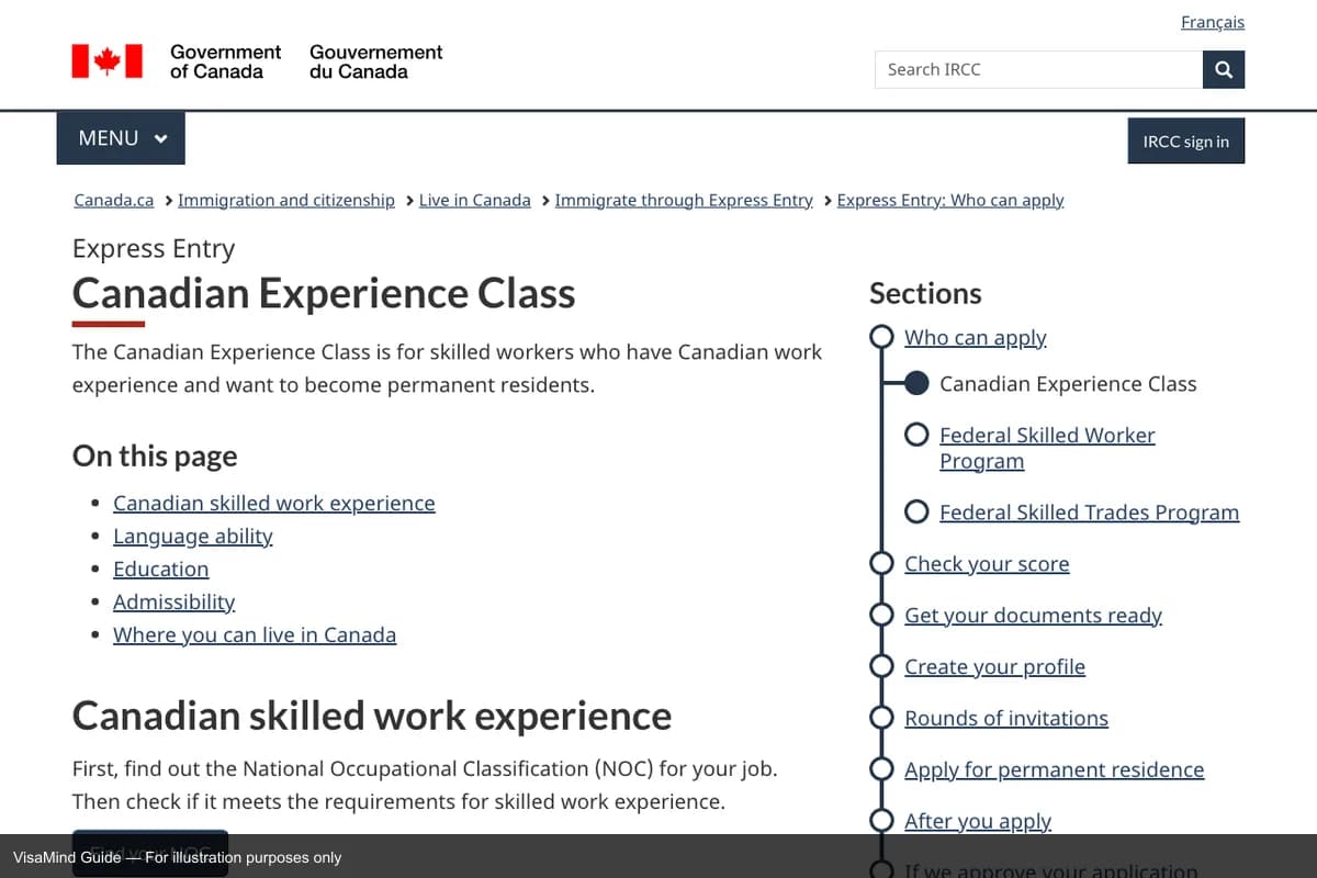 First page of IMM 5529 form