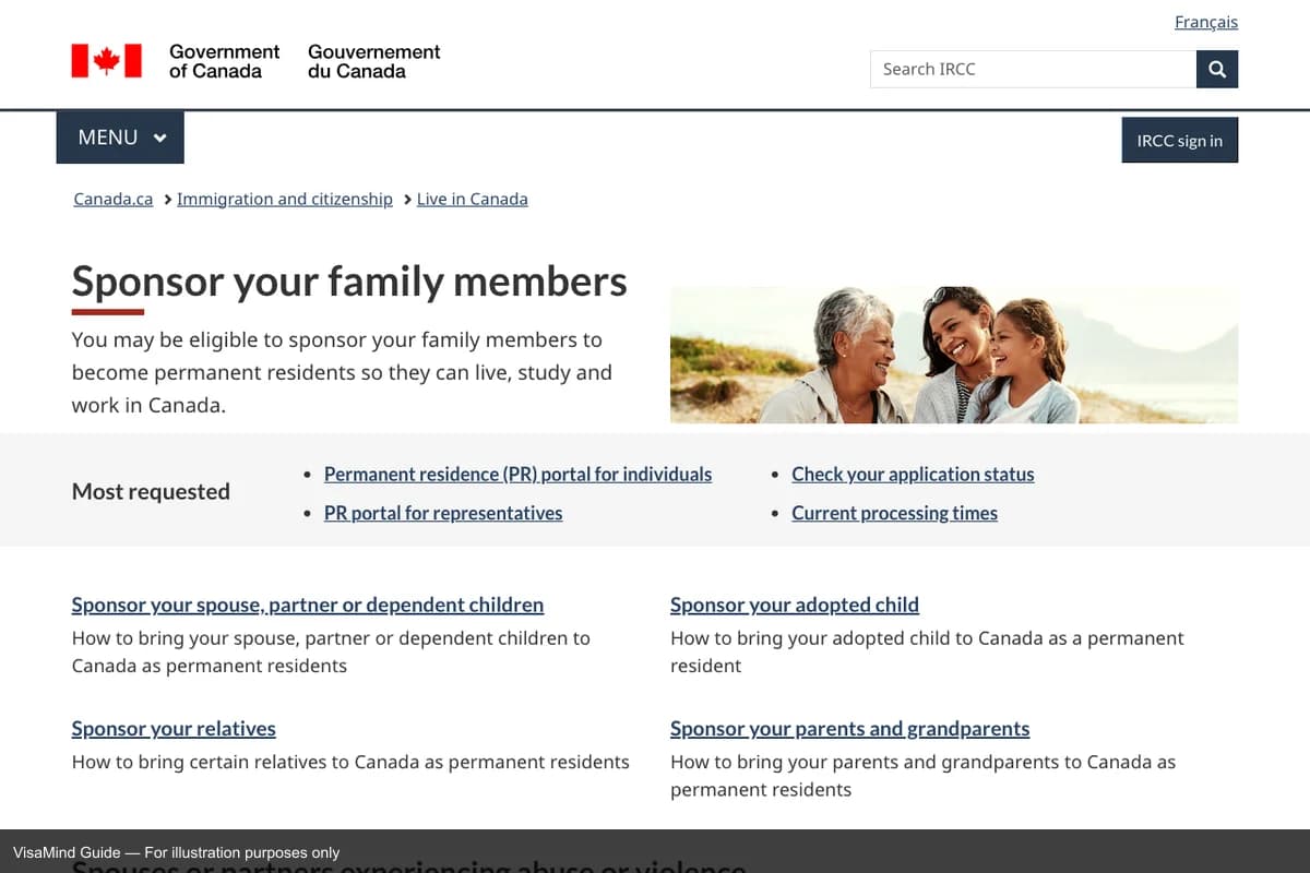 First page of IMM 5566 form