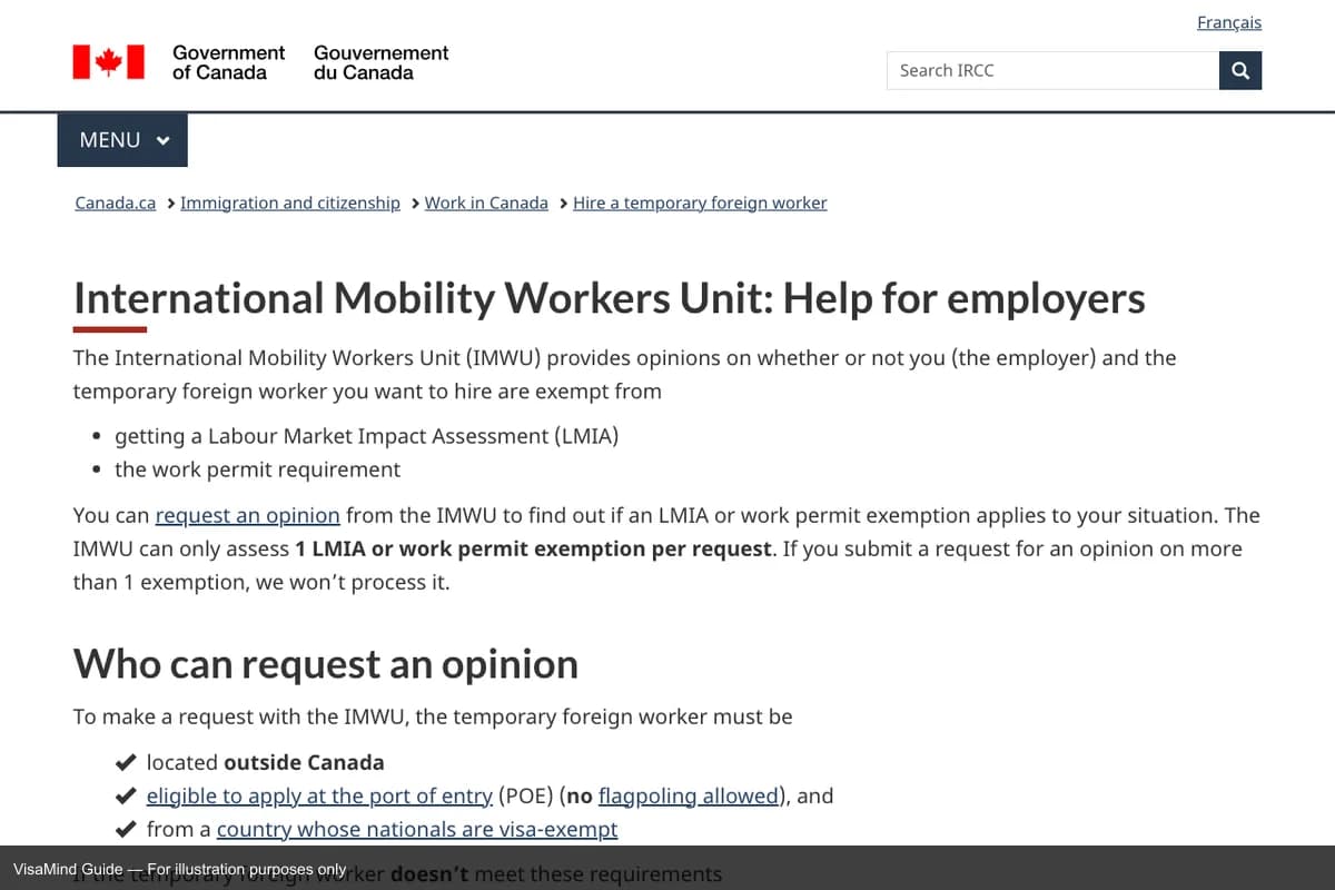 First page of IMM 5964 form