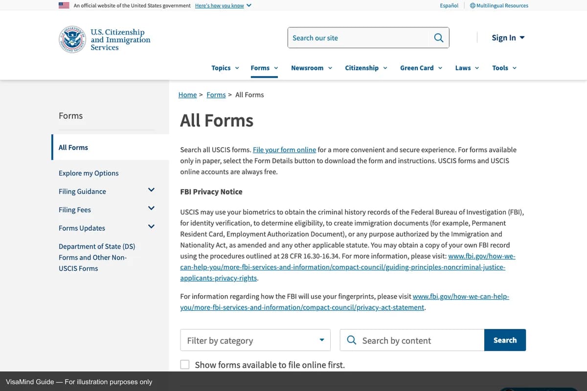 First page of I-924 form